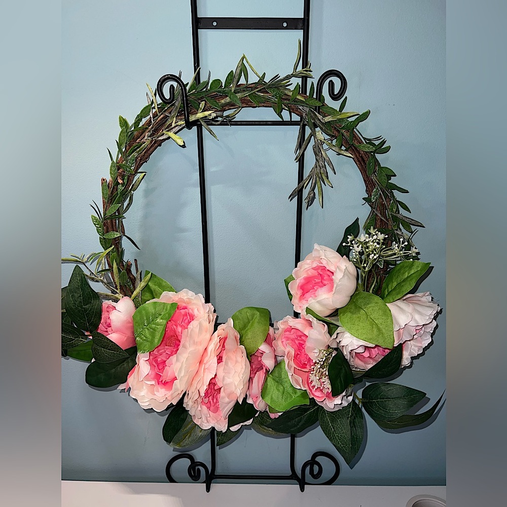 💐NWT Bright Ideas Peonies Wreath 20”